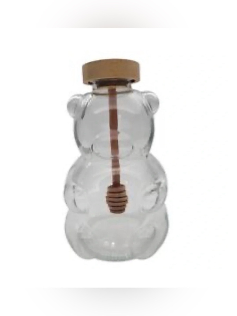 Honey Bear Glass Jar W Wood Dipper Decor 7” *RARE* Target